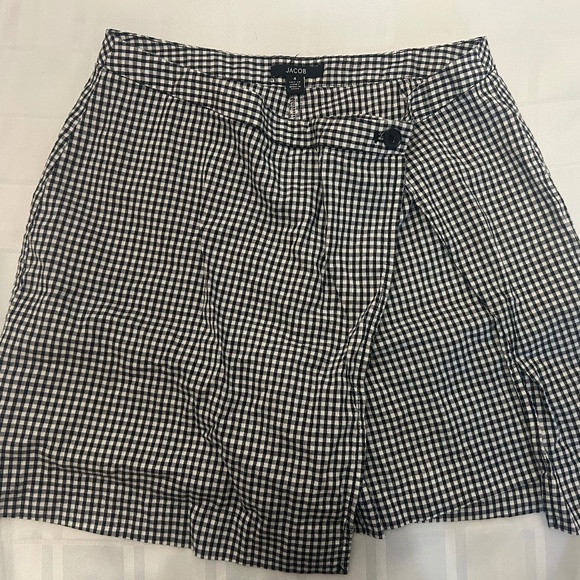 Jacob Vintage Gingham Wrap Skirt/Shorts – Black & White, Size 7 - Picture 4 of 6